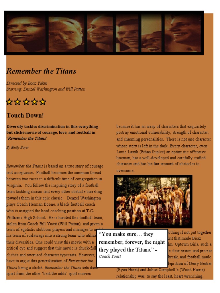 Remember The Titans Review PDF