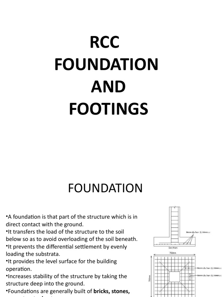 RCC Foundation and Footing Overview | PDF | Deep Foundation ...