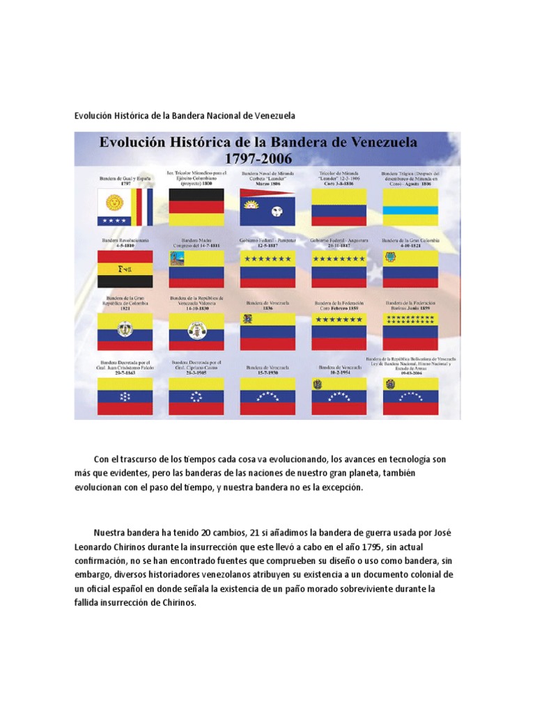 Evolucin Histrica de la Bandera Nacional de Venezuela | PDF ...