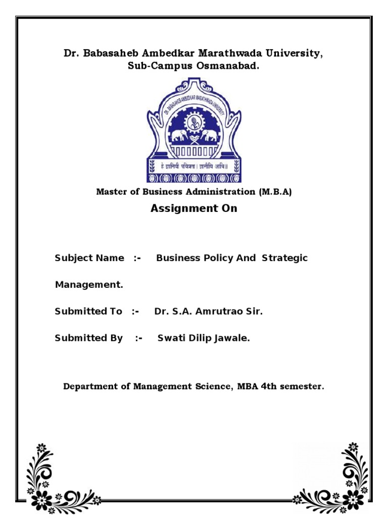 MBA Assignment Front Page Template | PDF | Career & Growth