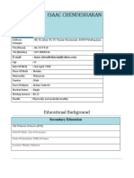 ISAAC CHENDESHARAN CV