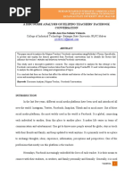 A Discourse Analysis of Filipino Teachers' Facebook Conversation