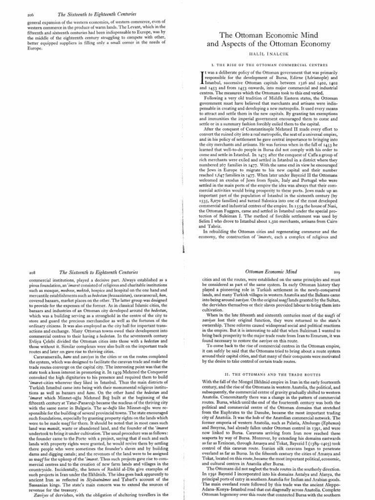 Halil İnalcık The Ottoman Economic Mind and Aspects of The Ottoman