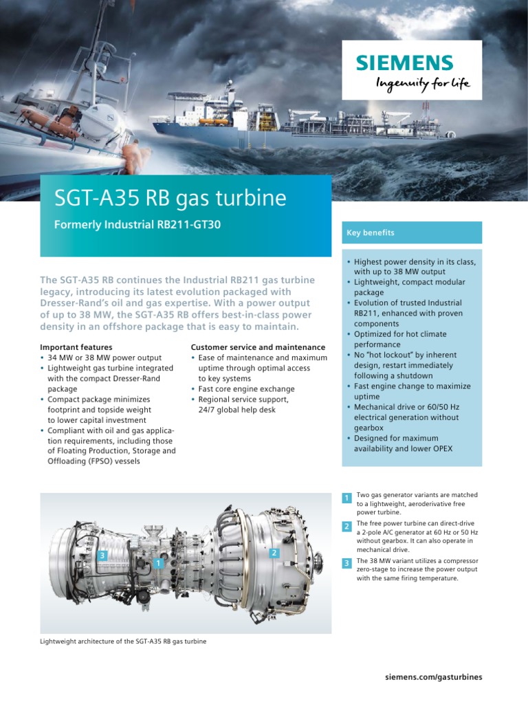 SGT-A35 RB Gas Turbine Overview | PDF | Gas Turbine | Watt