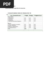 Analysis of Strategic Factor