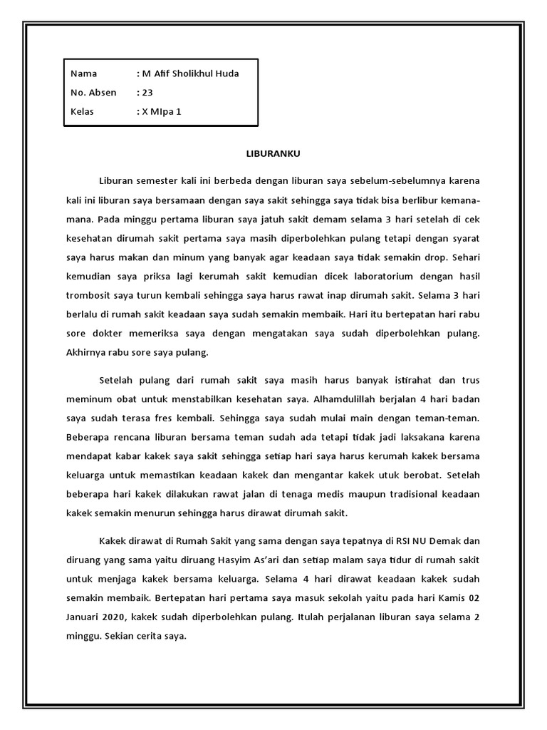 Cerita Liburanku Pdf