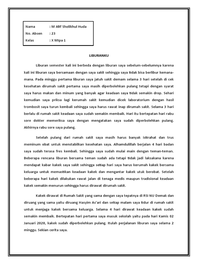 Cerita Liburanku Pdf