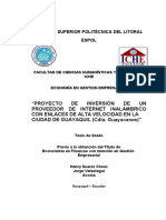 Proyecto de inversión de proveedor de internet inalámbrico en Guayaquil