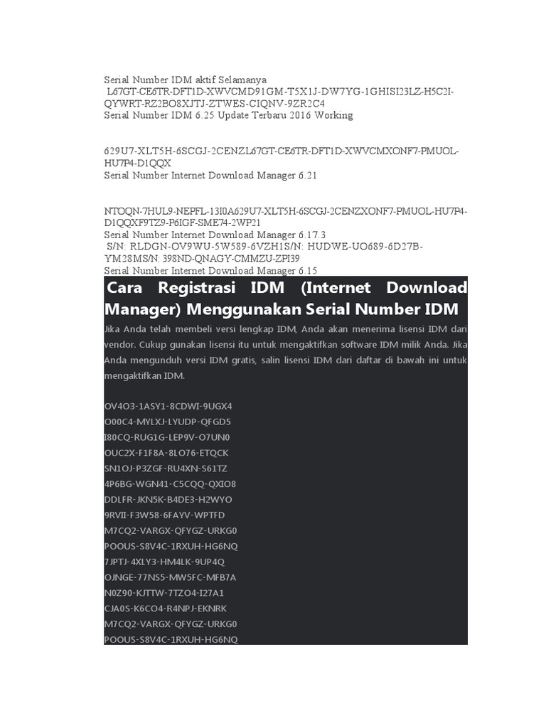 Serial Number Idm Aktif Selamanya Pdf