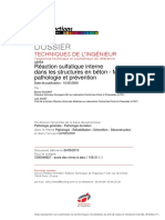 Réaction Sulfatique Interne Du Béton PDF
