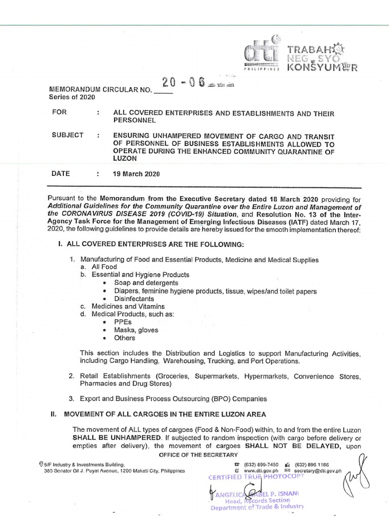 DTI Memo Circular 20-06 | PDF
