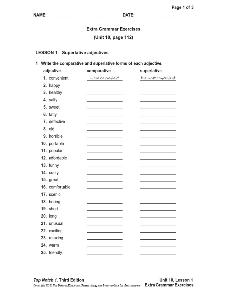 UNIT 10 Extra Gram Exercise PDF | PDF
