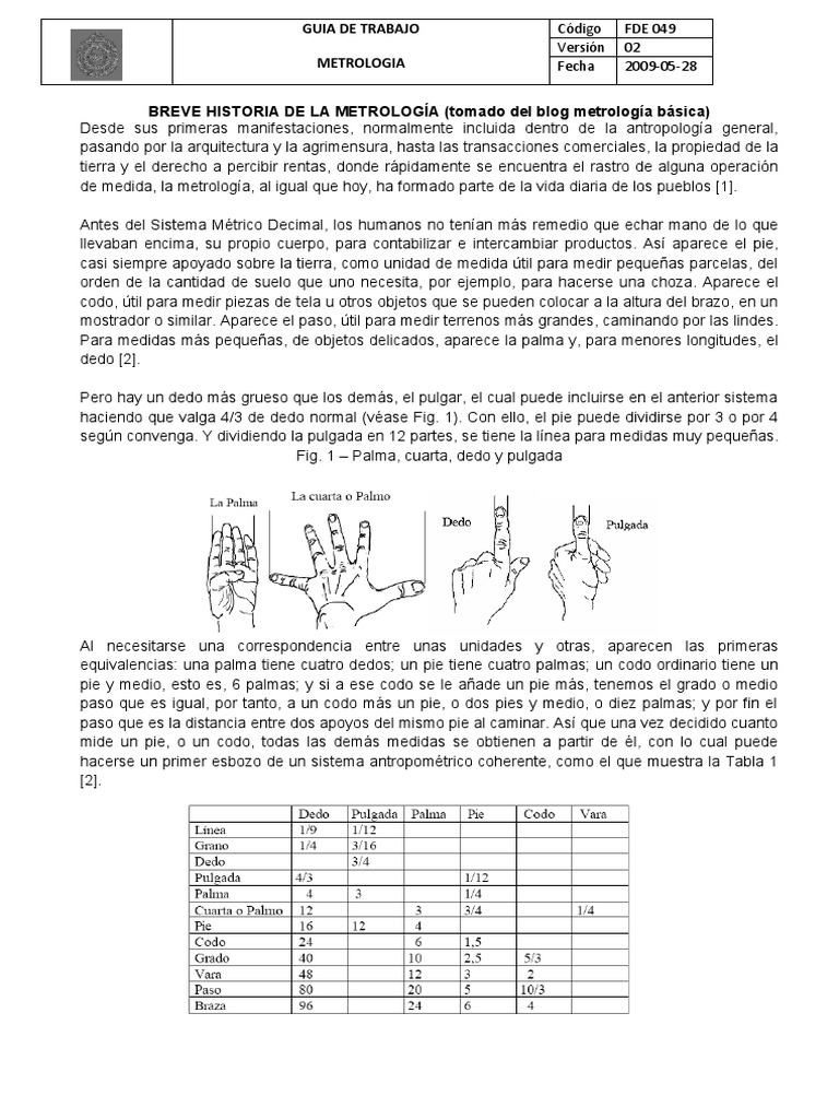 Breve Historia de La Metrología PDF Metrología imperio Bizantino