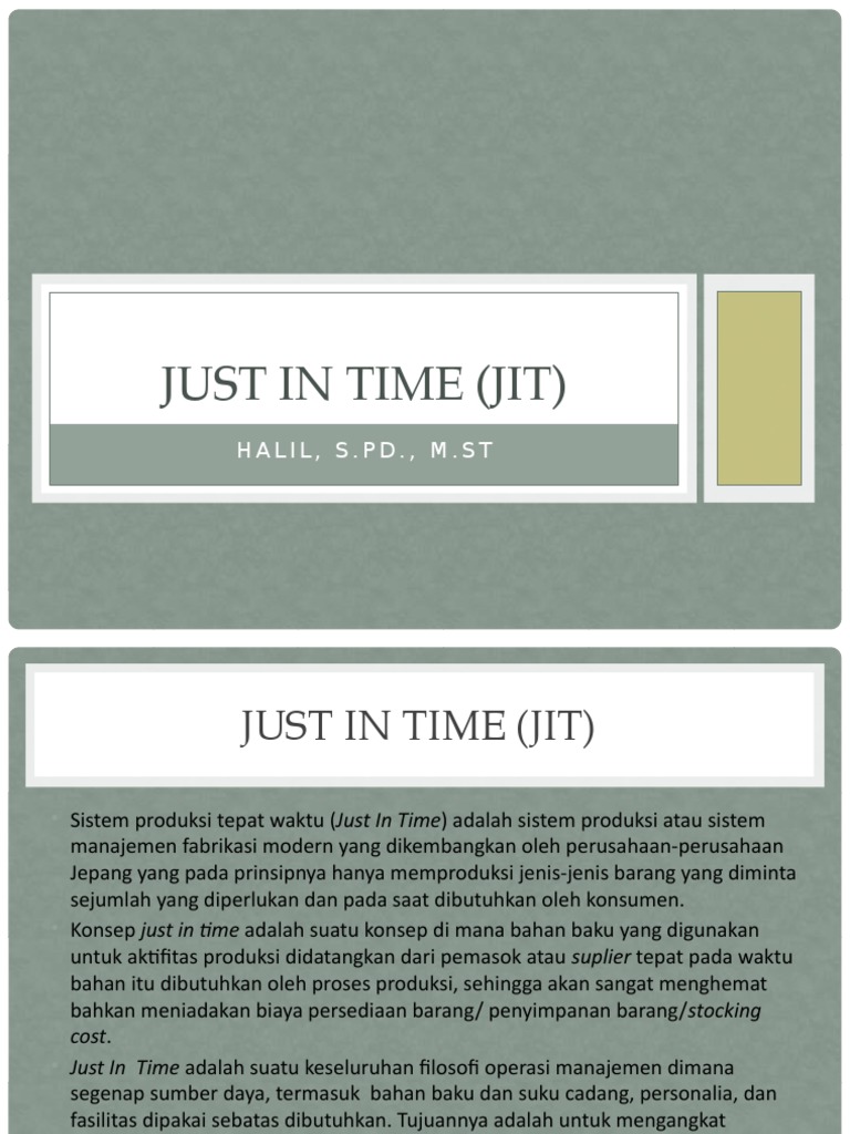 Just in Time (JIT) | PDF