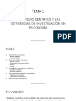 Tema 1. EL METODO CENTIFICO Y LAS ESTRATEGIAS DE INVESTIGACION EN PSICOLOGÍA