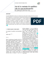 Constante de equilibrio ácido-base mediante espectrofotometría