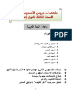 ملخصات الدروس اللغوية- للأسدوس الثاني- الثالثة إعدادي PDF