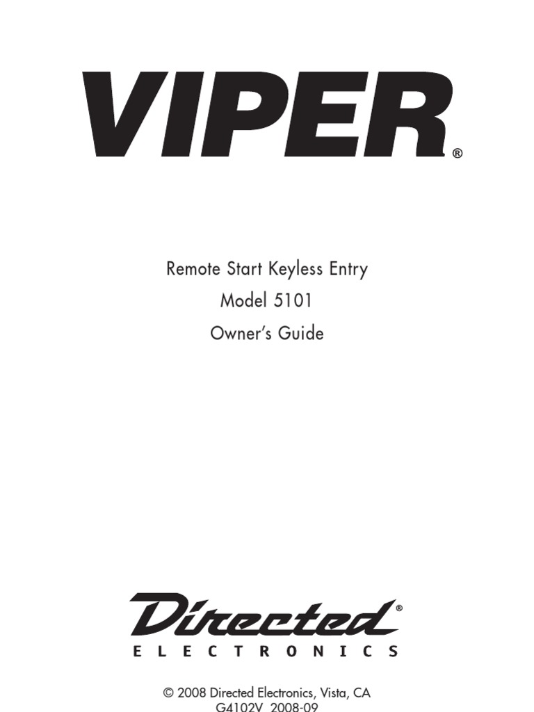 viper 5101 manual G4102V_2008_09_web | Electromagnetic Interference | Manual  Transmission