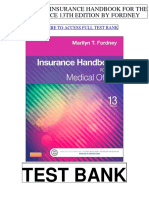 Insurance Handbook Medical Office 13th Fordney Test Bank PDF