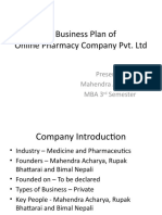 A Business Plan of Online Pharama