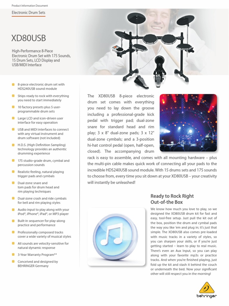 Behringer Xd80usb Behringer Xd80usb Manual de Usuario PDF Drum Kit