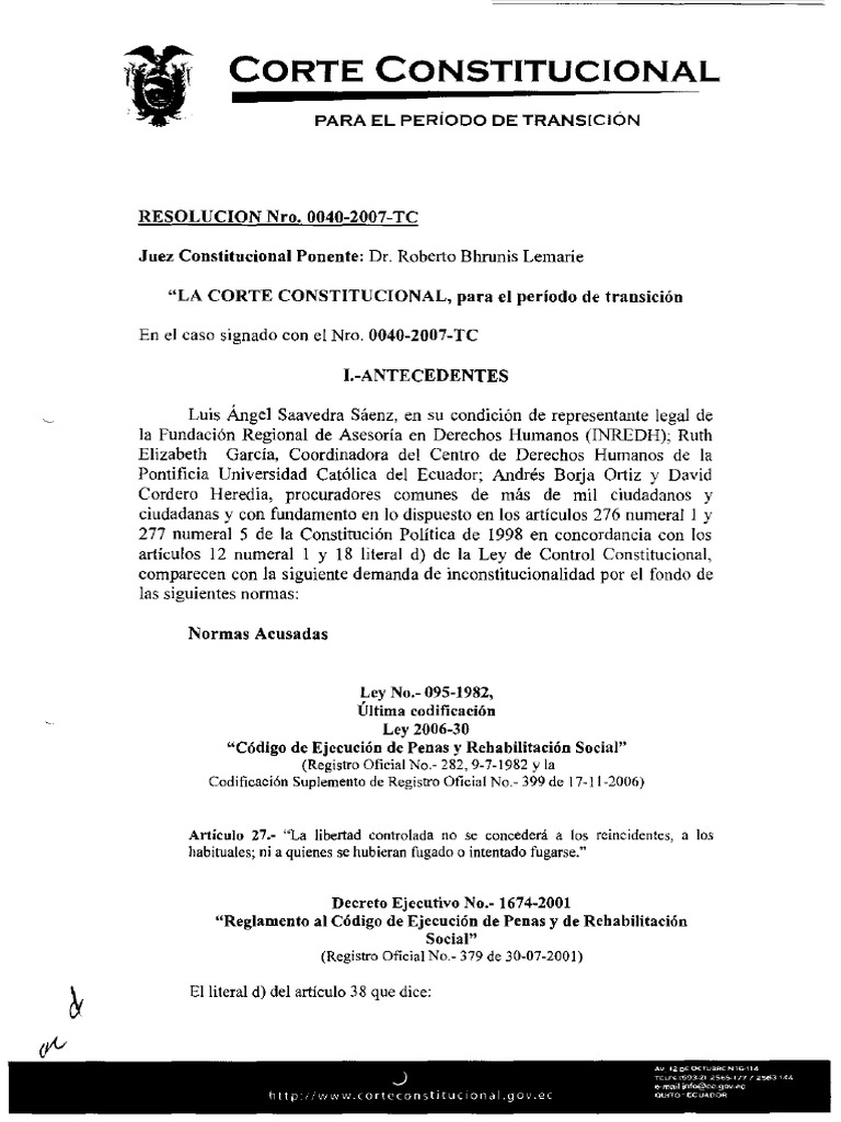 0040 2007 PDF | PDF | Convenio europeo de derechos humanos | Derecho penal
