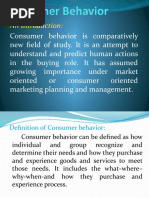 An Introduction:: Consumer Behavior