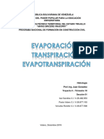 Evaporación, Transpiración y Evapotranspiración