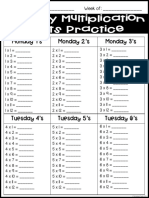 Daily Multiplication Practice