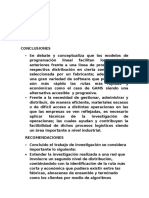 Conclusiones y Recomendaciones Tercera Entrega Investigacion de Operaciones