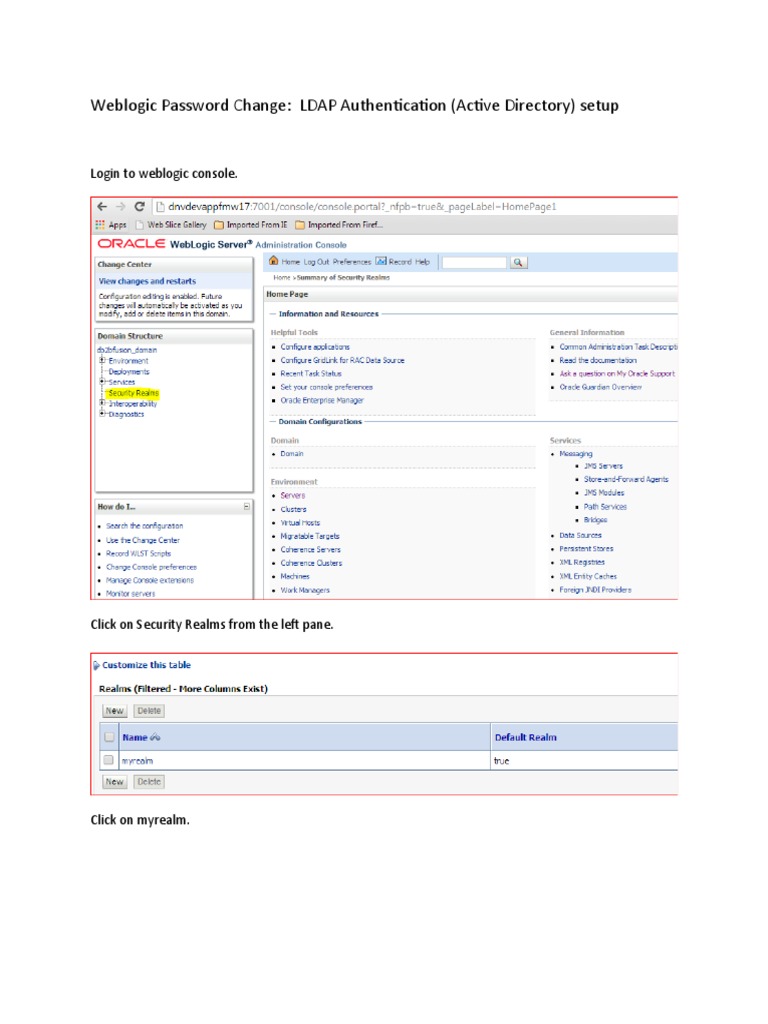 Weblogic LDAP Authentication Setup Guide | PDF | Login | World Wide Web