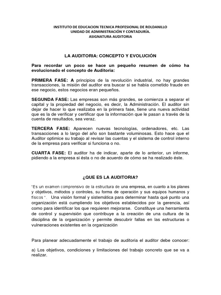 Fases de Auditoria | PDF | Auditoría | Contralor