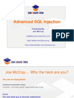 Advanced SQL Injection Hacking and Guide