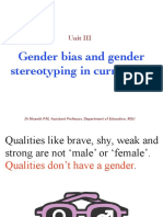Gender Bias and Gender Steriotype in Curriculum