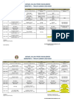 Jadwal Kuliah Semester Ganjil 2019-2020