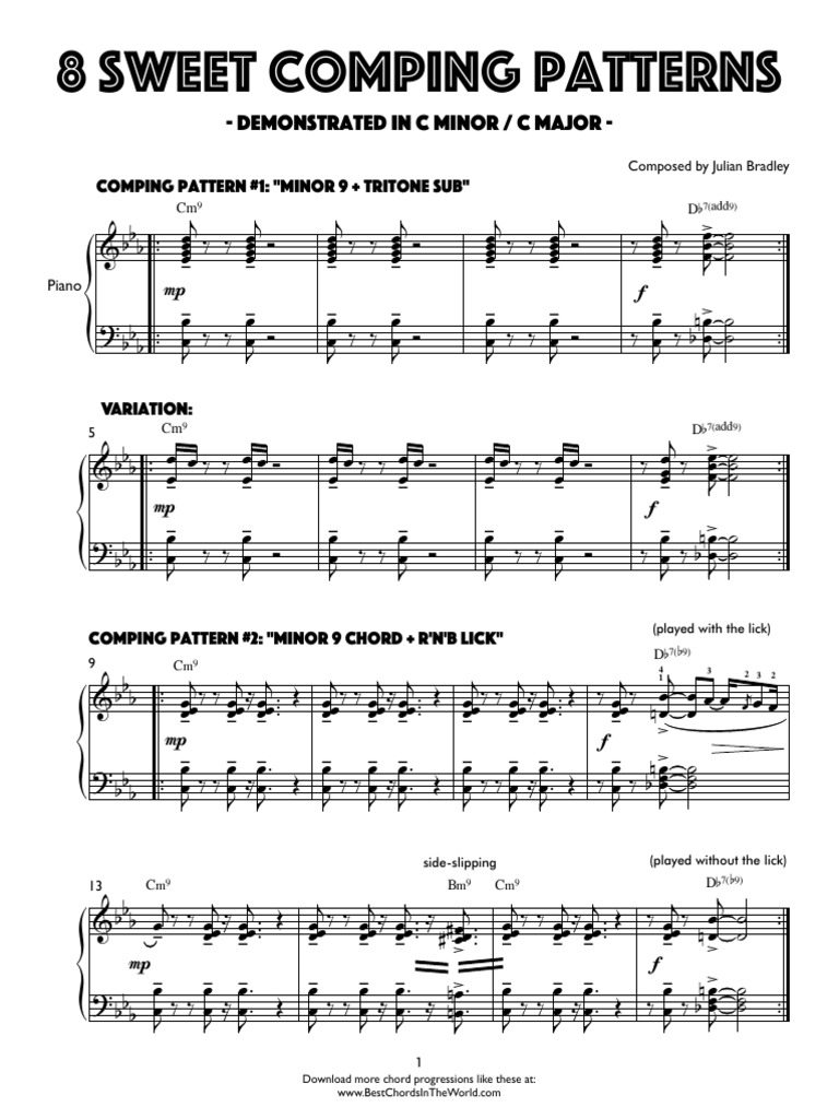 8 Sweet Comping Patterns PDF | PDF | Compositions musicales | le jazz