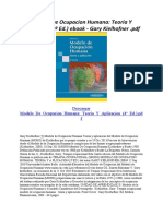 Modelo de Ocupacion Humana Teoria Y Aplicacion (4 Ed.)