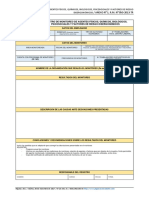 e) Registro en formato de monitoreo de agentes ocupacionales