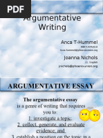 Argument Essay Note