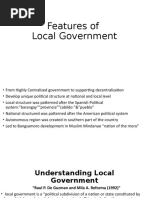 Features of Local Governments Finish Product