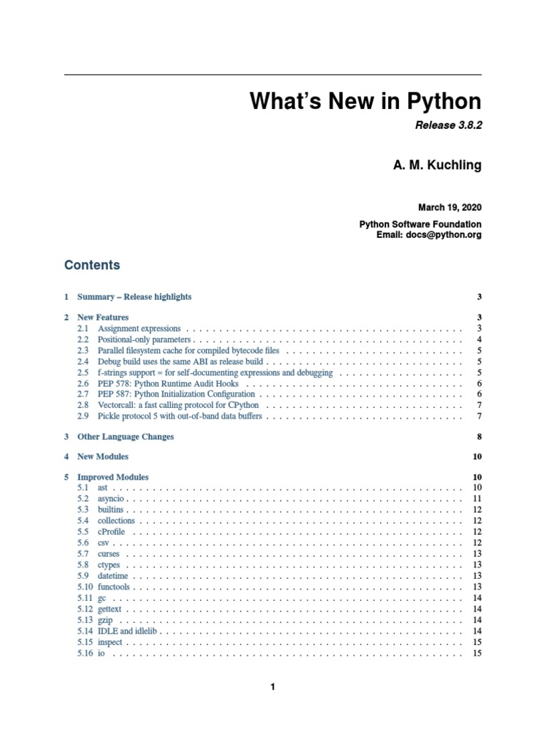 Python 3.8.2 New Features Overview | PDF | Parameter (Computer ...