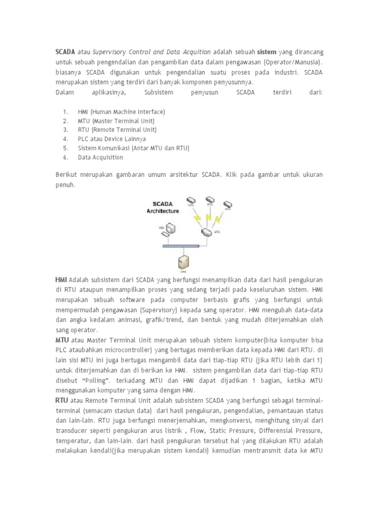 Komponen Utama Sistem SCADA Industri | PDF