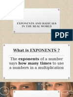 EXPONENTS AND RADICALS IN THE REAL WORLD Math Peta