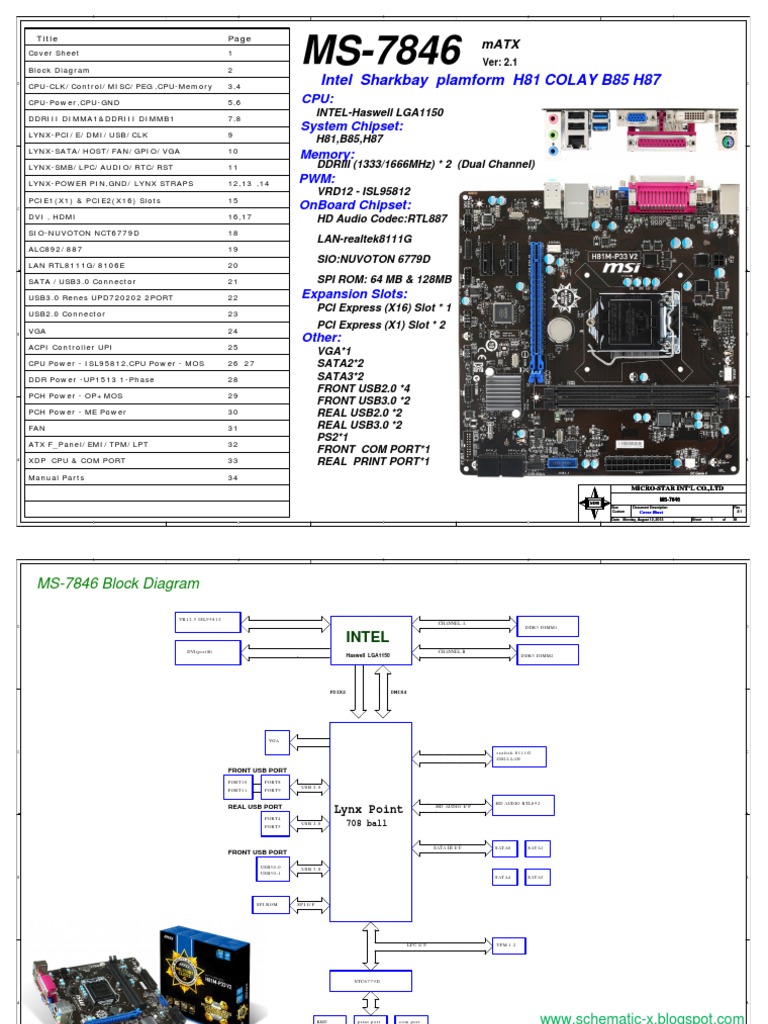 MSI H81M-P33 V2 MS-7846 Rev 2.1 PDF | PDF | Computer Related.