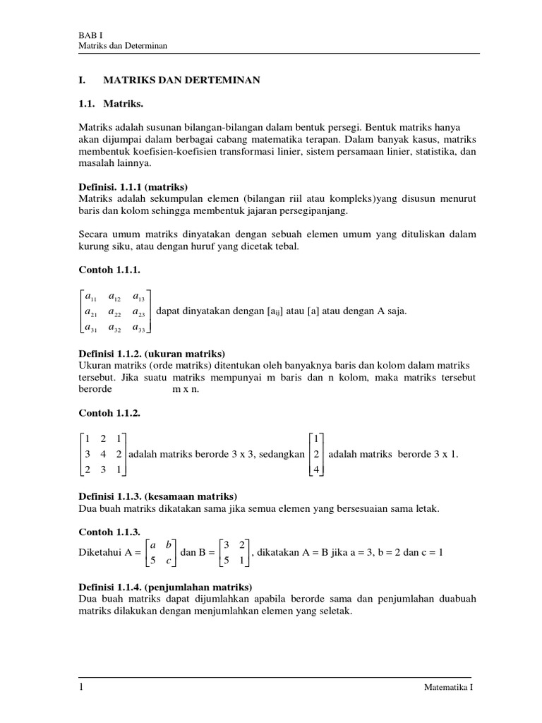 Aljabar Matrix PDF | PDF | Metode & Bahan Ajar