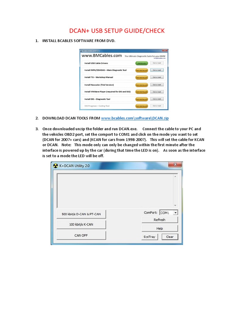 DCAN USB Setup Guide for BMW | PDF | Computers | Technology & Engineering