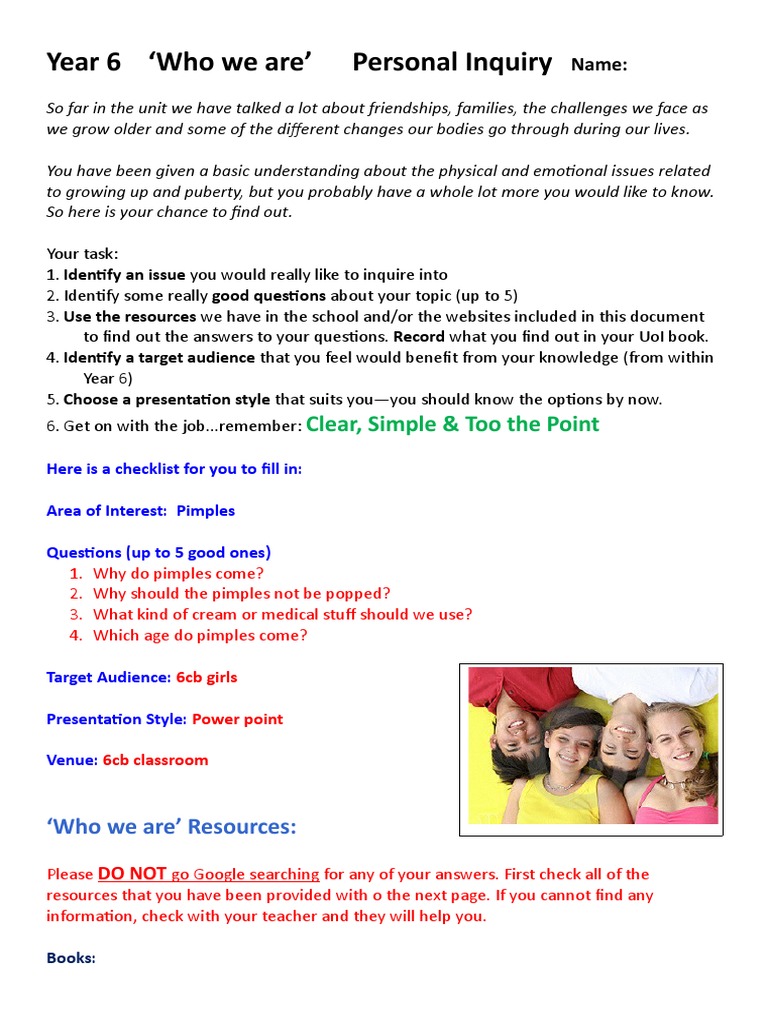 Josephine Who We Are Personal Inquiry | Download Free PDF | Adolescence ...