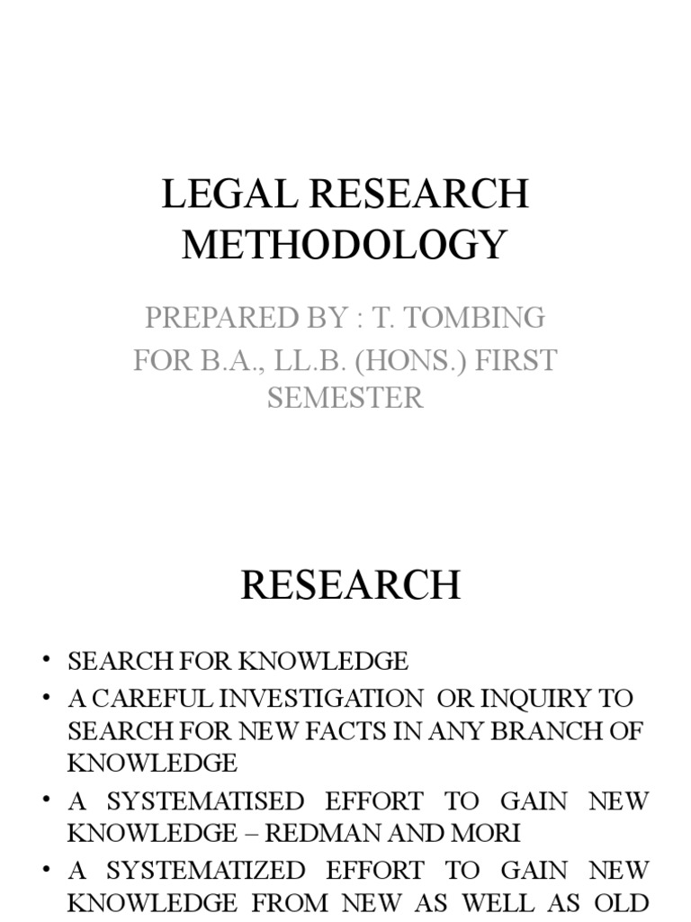 articles on legal research methodology