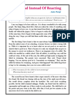 Respond Instead of Reacting - Azim Premji PDF