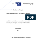 Análisis de Materiales para Aprendices de Español Como Lengua Extranjera Con Lengua Materna Chino PDF